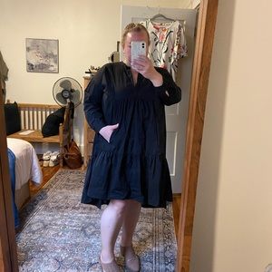 Zara high low black dress